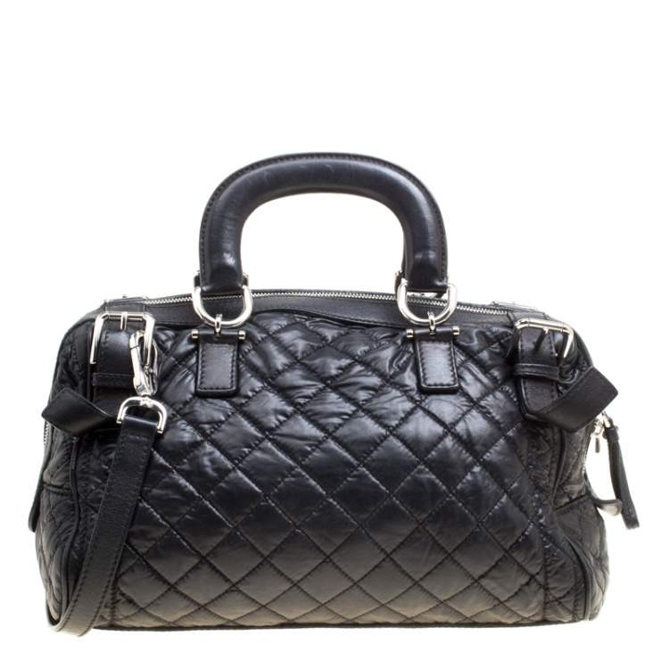 Pre Owned Dolce & Gabbana Black Nylon and Leather Miss Easy Way Top Handle Bag