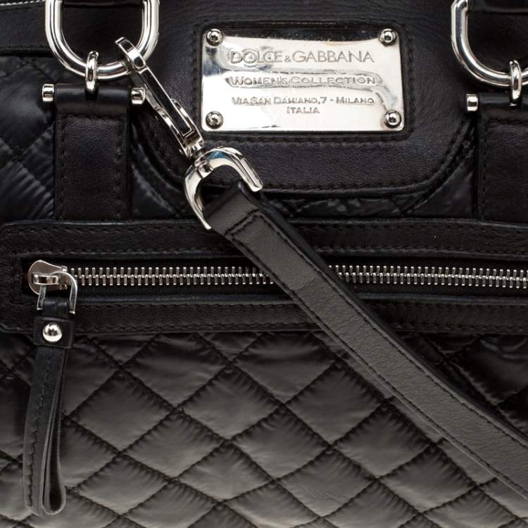 Pre Owned Dolce & Gabbana Black Nylon and Leather Miss Easy Way Top Handle Bag