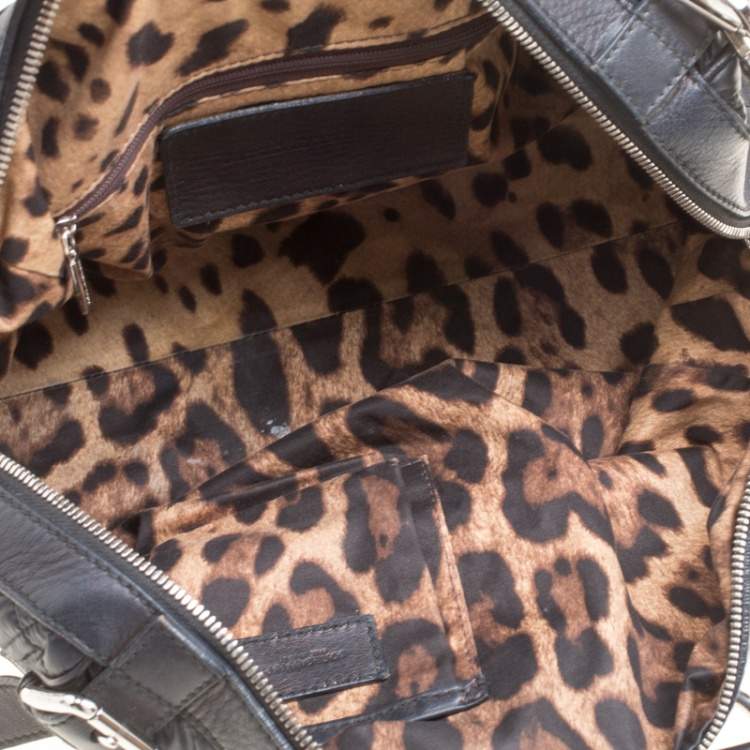 Pre Owned Dolce & Gabbana Black Nylon and Leather Miss Easy Way Top Handle Bag
