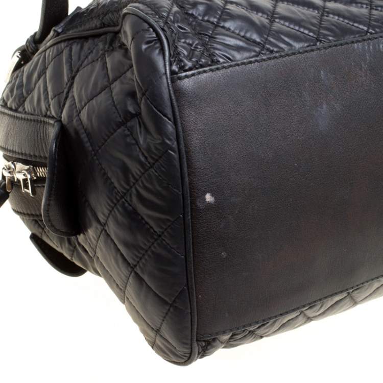 Pre Owned Dolce & Gabbana Black Nylon and Leather Miss Easy Way Top Handle Bag
