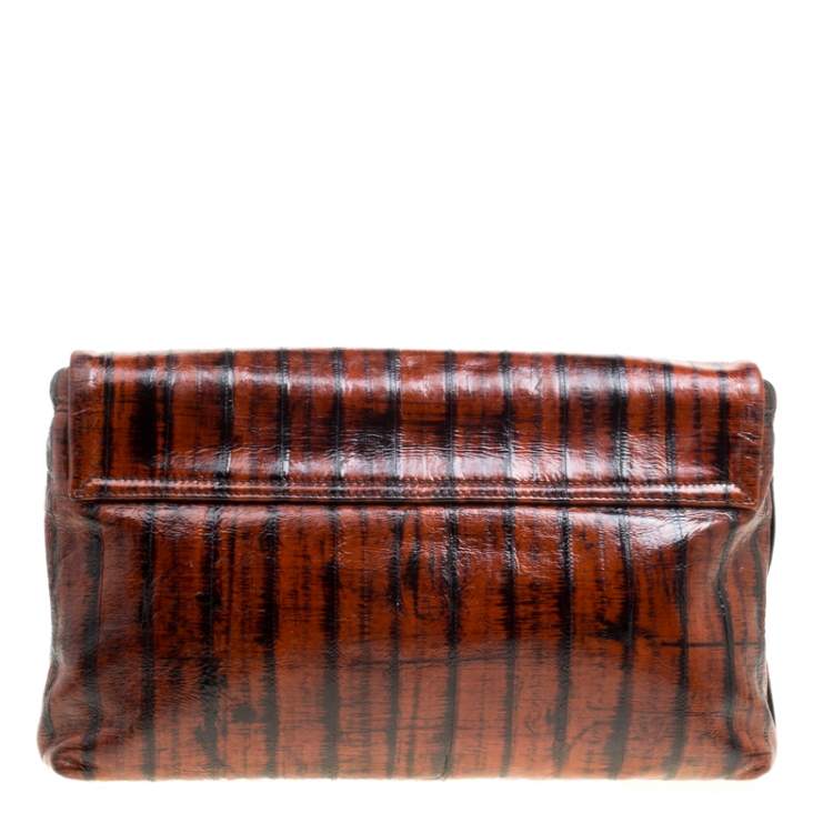 Pre Owned Dolce & Gabbana Copper Patent Leather Large Clutch