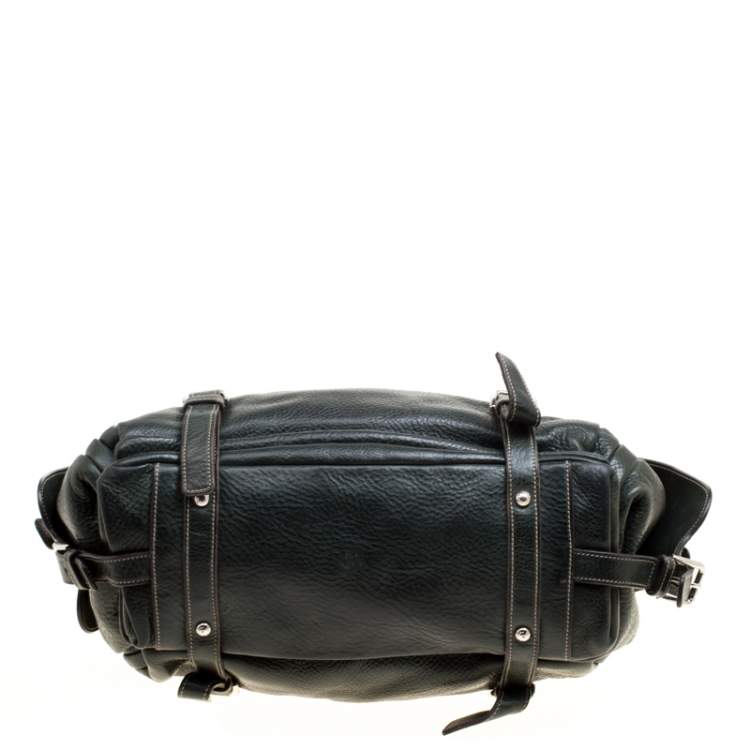 Pre Owned Dolce & Gabbana Mossy Green Leather Miss Forever Hobo