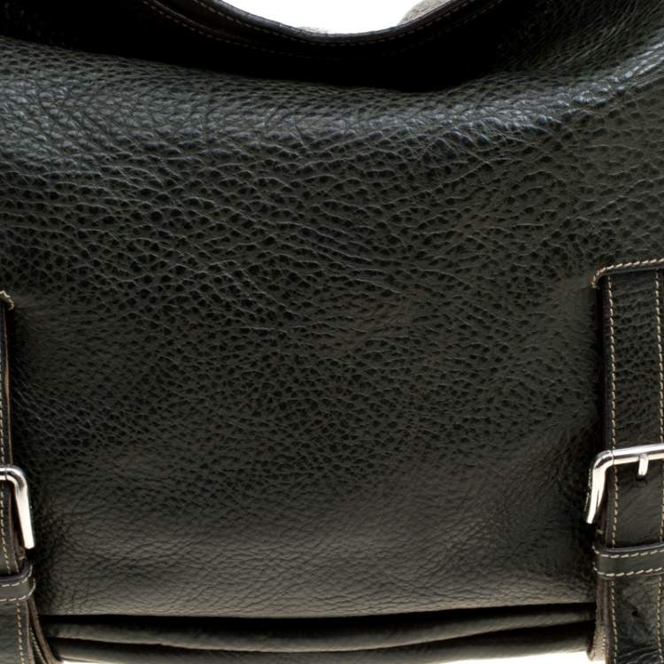 Pre Owned Dolce & Gabbana Mossy Green Leather Miss Forever Hobo