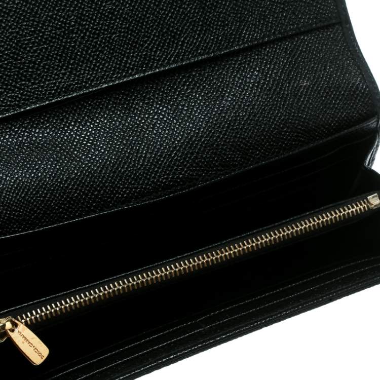 Pre Owned Dolce & Gabbana Brown Leopard Print Leather Dauphine Continental Wallet