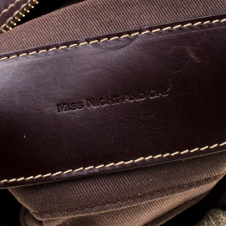 Pre Owned Dolce & Gabbana Yellow/Grey Printed Leather Miss Night and Day Crossbody Bag
