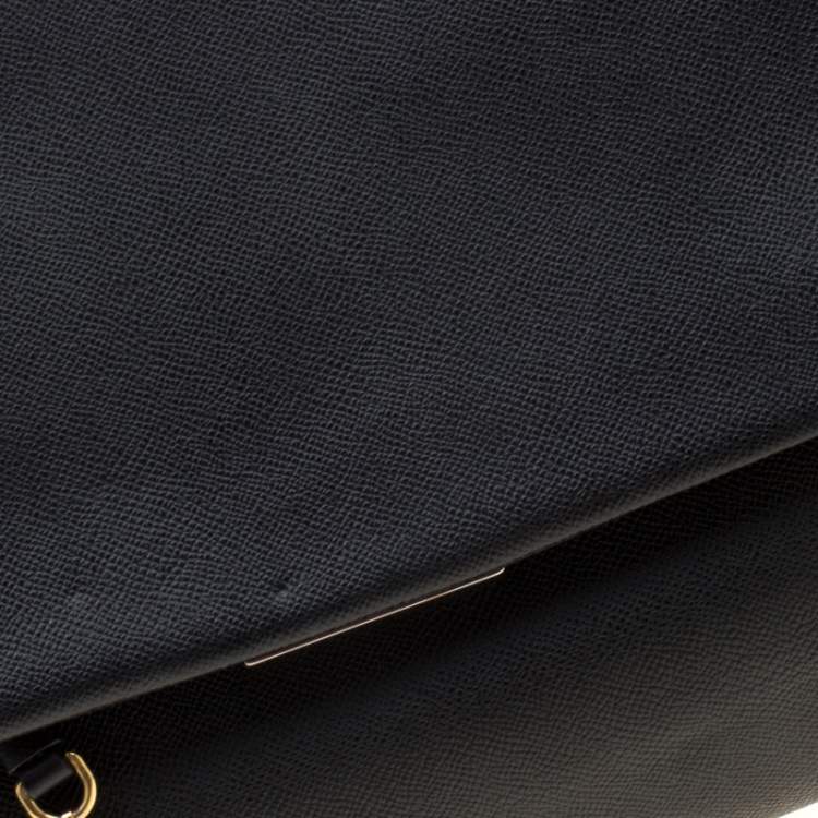 Pre Owned Dolce & Gabbana Black Leather Large Miss Sicily Tote