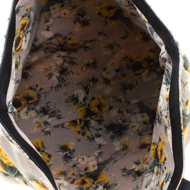 Pre Owned Dolce & Gabbana Floral Printed Canvas and Leather Tote