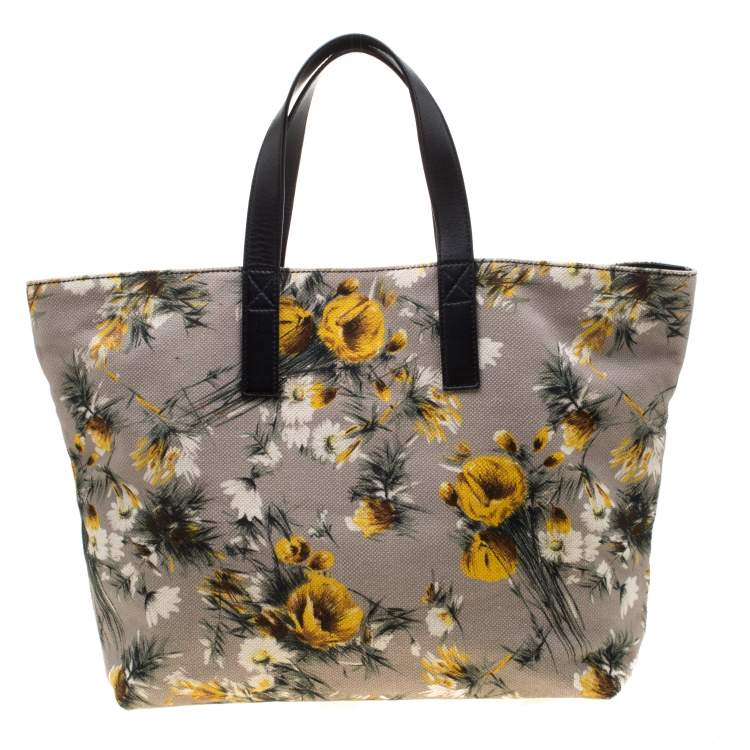 Pre Owned Dolce & Gabbana Floral Printed Canvas and Leather Tote