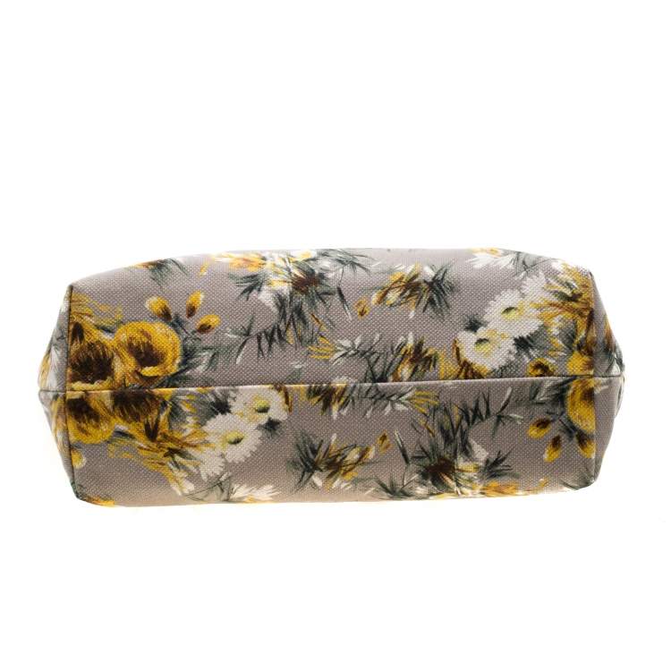 Pre Owned Dolce & Gabbana Floral Printed Canvas and Leather Tote