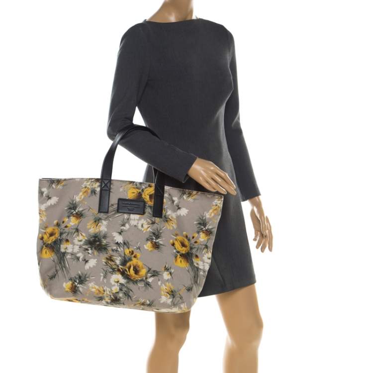 Pre Owned Dolce & Gabbana Floral Printed Canvas and Leather Tote