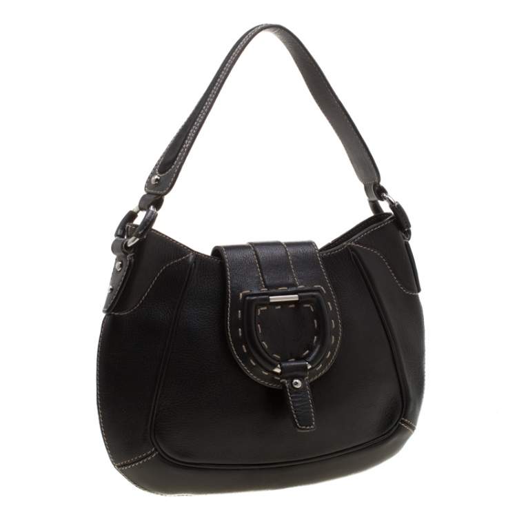 Pre Owned Dolce & Gabbana Black Leather Shoulder Bag