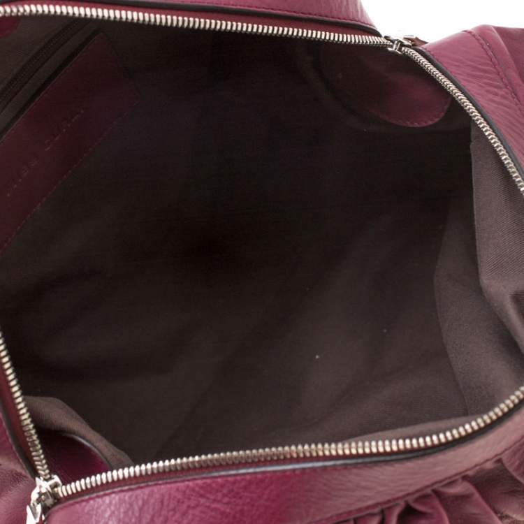 Pre Owned Dolce & Gabbana Burgundy Leather Miss Curly Bag