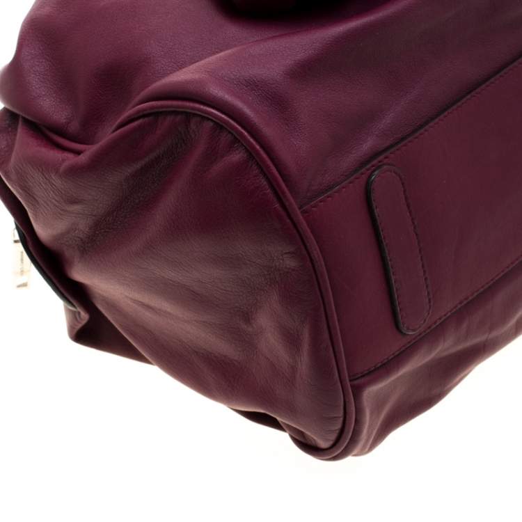 Pre Owned Dolce & Gabbana Burgundy Leather Miss Curly Bag
