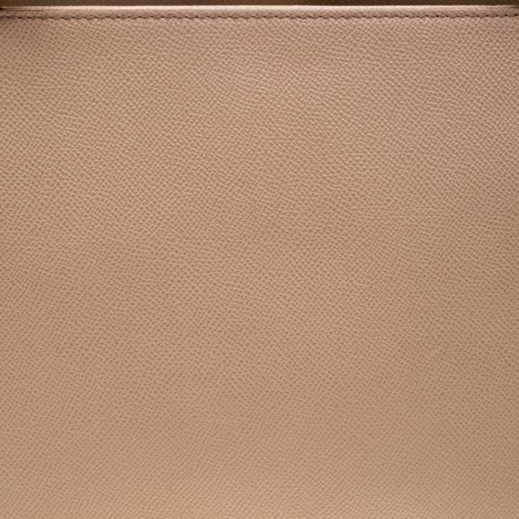 Pre Owned Dolce and Gabbana Beige Leather Miss Sicily Top Handle Bag