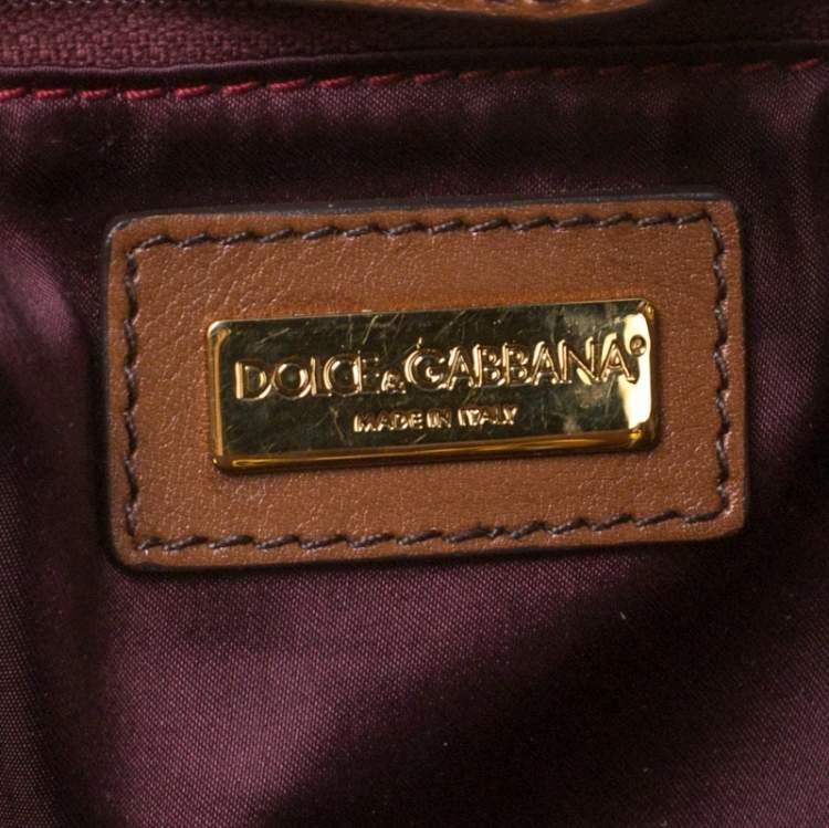 Pre Owned Dolce & Gabbana Brown Python and Leather Hobo