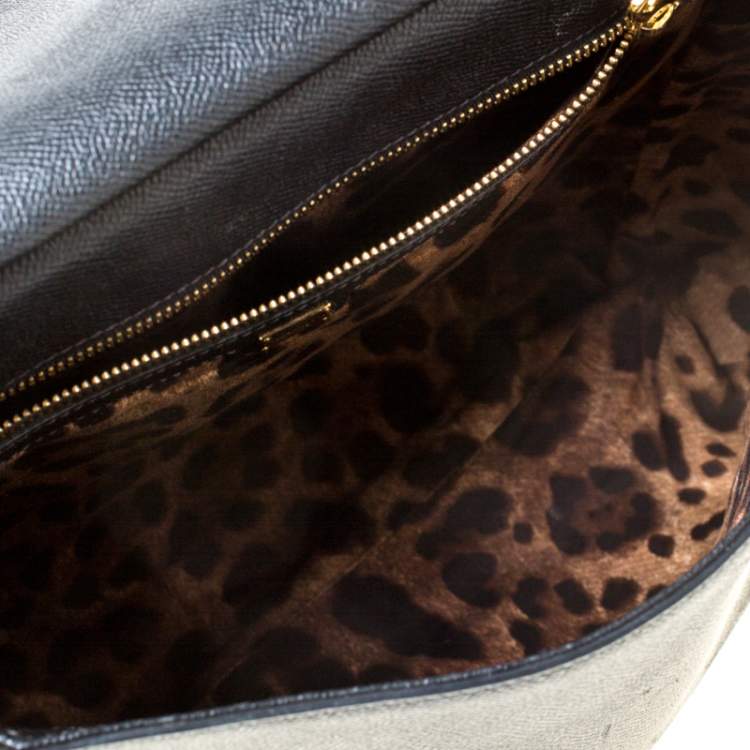 Pre Owned Dolce & Gabbana Black Leather Large Miss Sicily Tote
