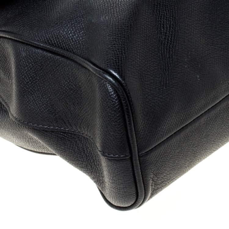 Pre Owned Dolce & Gabbana Black Leather Large Miss Sicily Tote