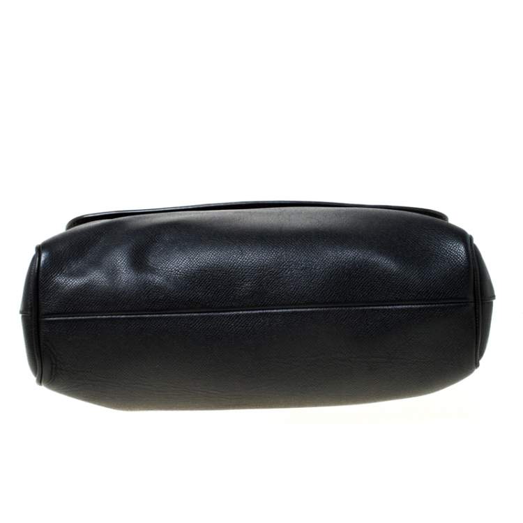 Pre Owned Dolce & Gabbana Black Leather Large Miss Sicily Tote
