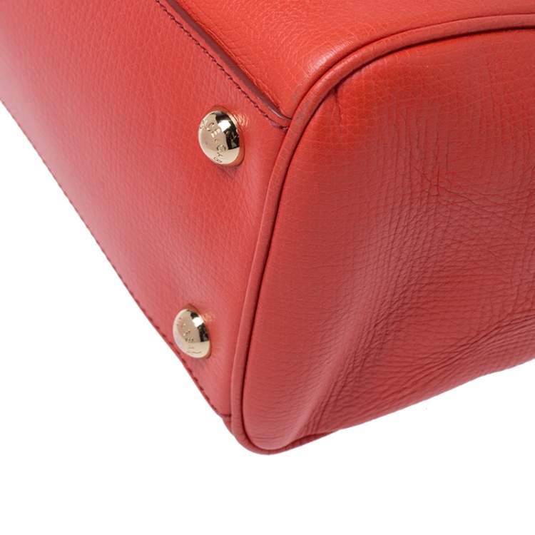 Pre Owned Dolce & Gabbana Orange Leather Miss Monica Top Handle Bag