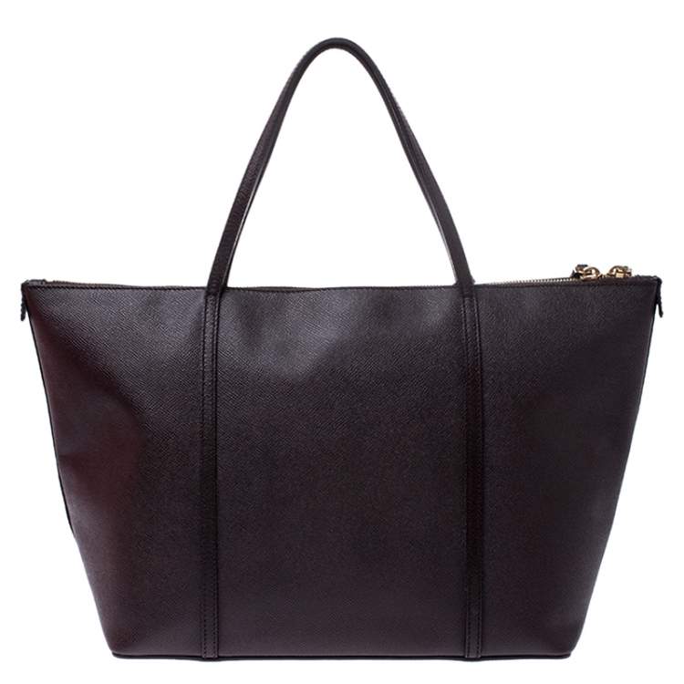 Pre Owned Dolce & Gabbana Dark Blue Leather Miss Escape Tote 