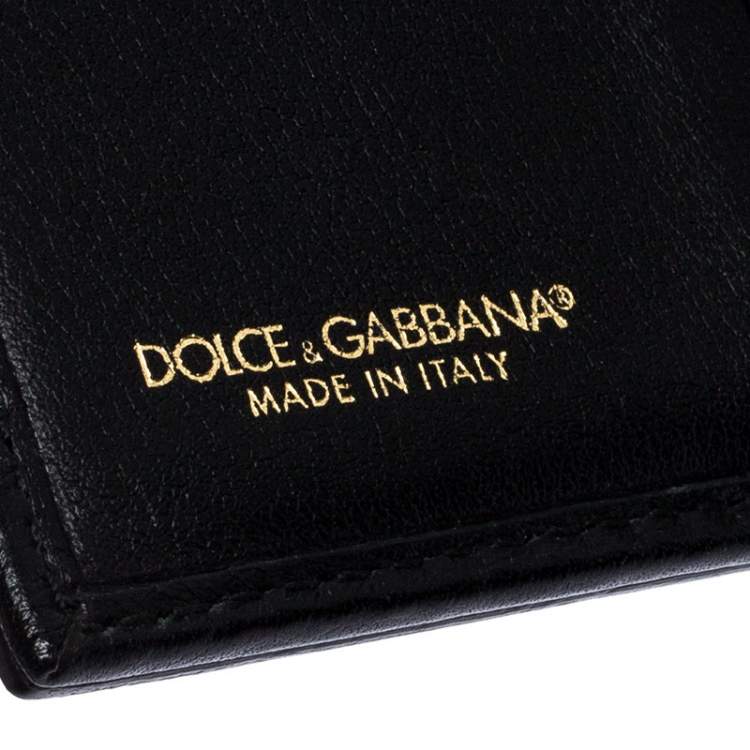 Pre Owned Dolce & Gabbana Brown Leopard Print Patent Leather Trifold Wallet