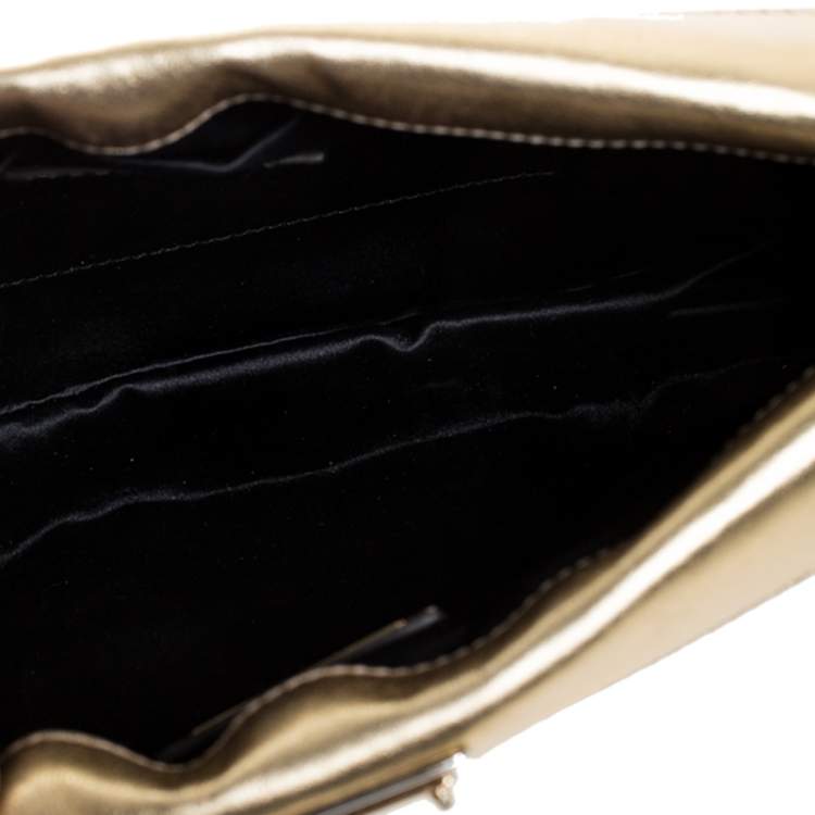 Pre Owned Dolce & Gabbana Metallic Tricolor Leather Clutch