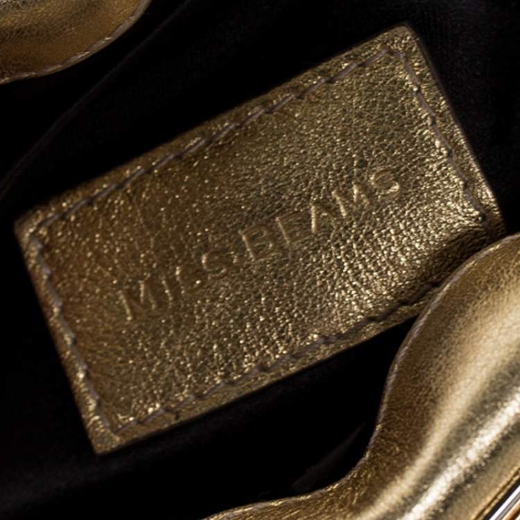 Pre Owned Dolce & Gabbana Metallic Tricolor Leather Clutch