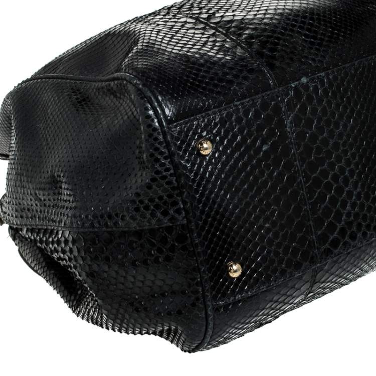Pre Owned Dolce & Gabbana Python XL Miss Sicily Top Handle Bag