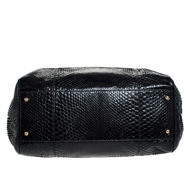 Pre Owned Dolce & Gabbana Python XL Miss Sicily Top Handle Bag