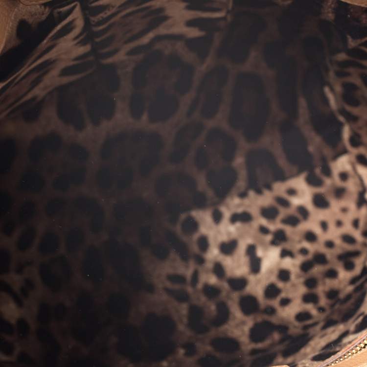 Pre Owned Dolce & Gabbana Brown Leather Front Pocket Sicily Tote