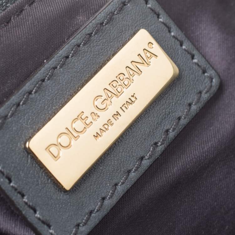 Pre Owned Dolce & Gabbana Beige/Grey Python Miss Charles Tote