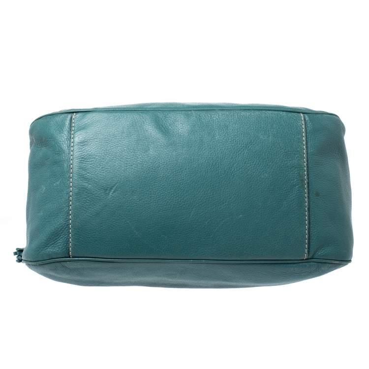 Pre Owned Dolce & Gabbana Green Leather Miss Charlotte Satchel 