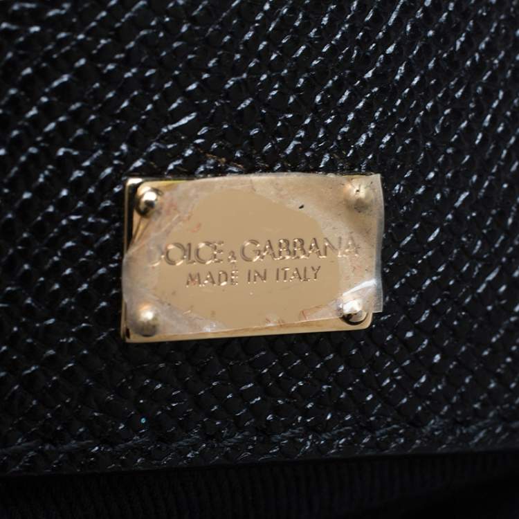 Pre Owned Dolce & Gabbana Black Leather Miss Escape Shopper Totes