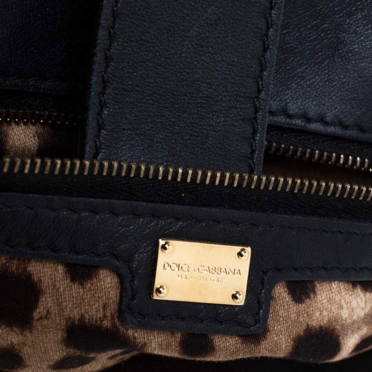 Pre Owned Dolce & Gabbana Black Lace Large Miss Sicily Top Handle Bag