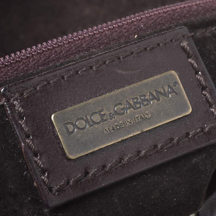 Pre Owned Dolce & Gabbana Brown Printed Calfhair and Leather Shoulder Bag