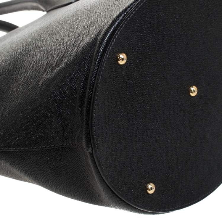 Pre Owned Dolce & Gabbana Black Leather Shopper Tote