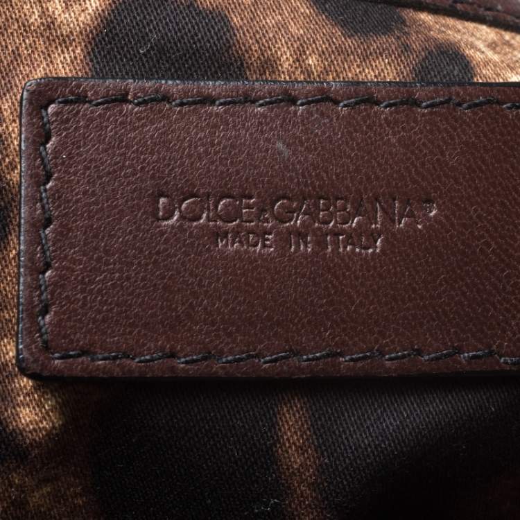 مملوكة مسبقًا Dolce & Gabbana  Black Leather and Patent Leather Pleated Hobo