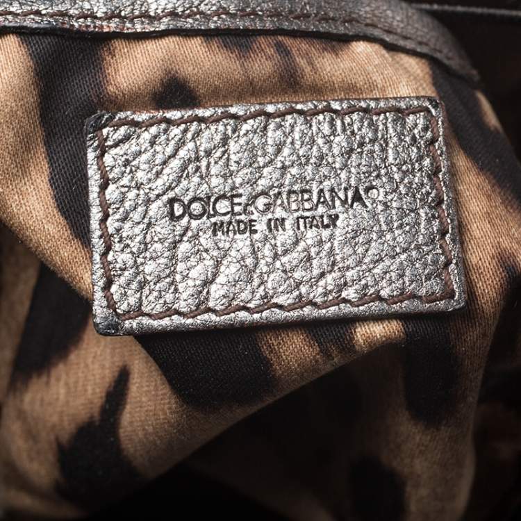 Pre Owned Dolce & Gabbana Brown Croc Embossed Patent Leather Miss Easy Way Shoulder Bag