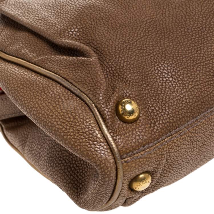Pre Owned Dolce & Gabbana Brown Leather Frame Bag