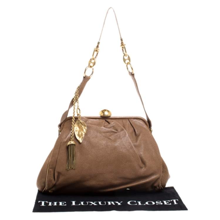 Pre Owned Dolce & Gabbana Brown Leather Frame Bag