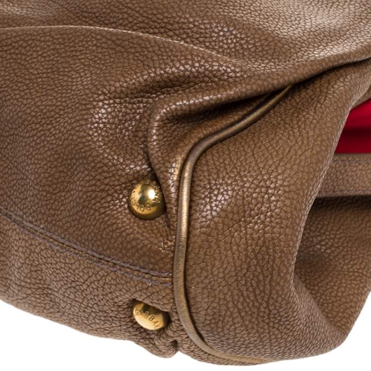 Pre Owned Dolce & Gabbana Brown Leather Frame Bag