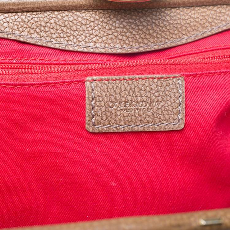 Pre Owned Dolce & Gabbana Brown Leather Frame Bag