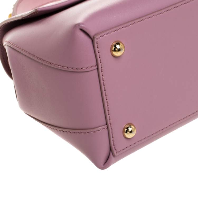 Pre Owned Dolce & Gabbana Pink Leather Small Lucia Top Handle Bag