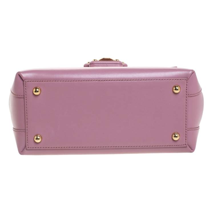 Pre Owned Dolce & Gabbana Pink Leather Small Lucia Top Handle Bag