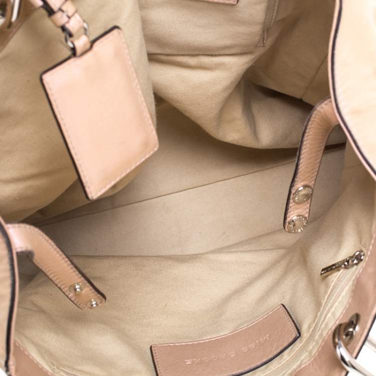 Pre Owned Dolce & Gabbana Metallic Blush Pink Leather Miss Brooke Tote