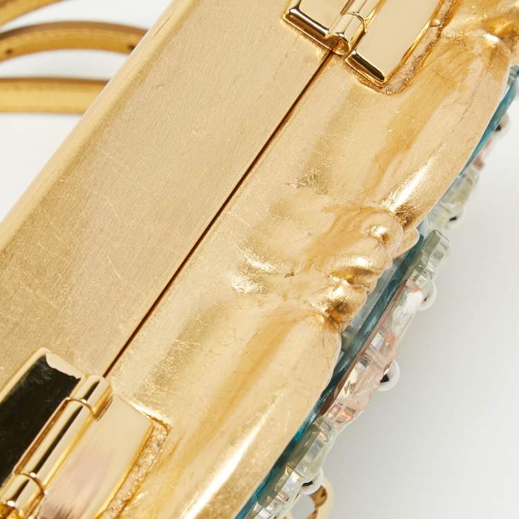 Pre Owned Dolce & Gabbana Multicolor Acrylic Mirrored Baroque Dolce Box Bag