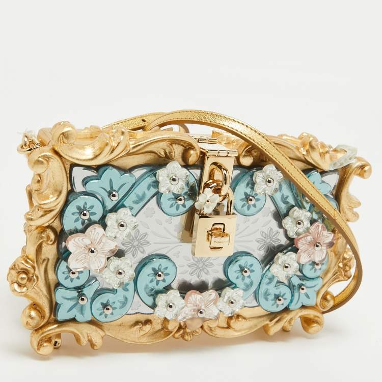 Pre Owned Dolce & Gabbana Multicolor Acrylic Mirrored Baroque Dolce Box Bag