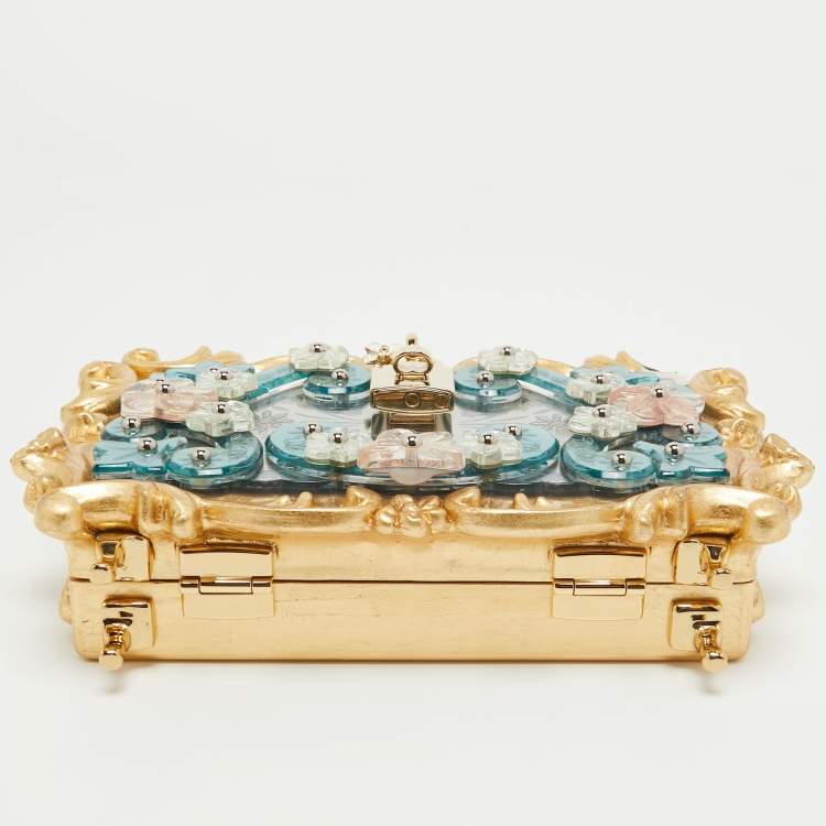 Pre Owned Dolce & Gabbana Multicolor Acrylic Mirrored Baroque Dolce Box Bag