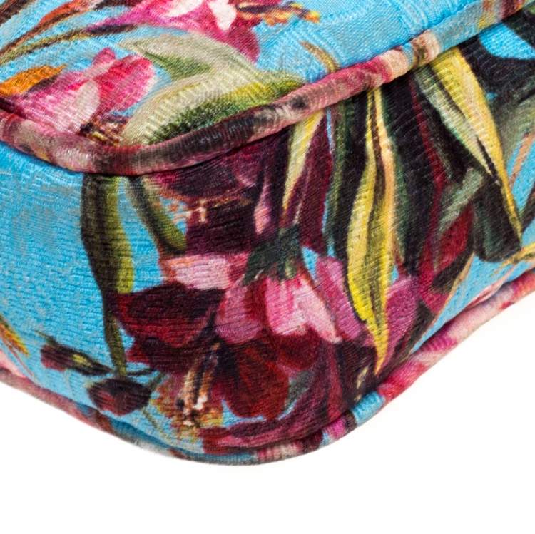 Pre Owned Dolce & Gabbana Multicolor Floral Print Fabric Miss Glam Chain Shoulder Bag