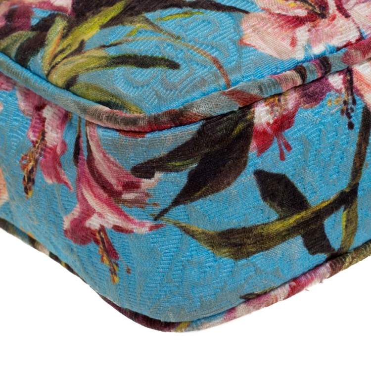 Pre Owned Dolce & Gabbana Multicolor Floral Print Fabric Miss Glam Chain Shoulder Bag